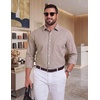 image:imageCOOFANDY Big and Tall Mens Dress Shirts Long Sleeve Plaid Button Down Shirt Bussiness Casual ShirtsKhaki White Black Plaid