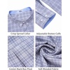 image:imageCOOFANDY Big and Tall Mens Dress Shirts Long Sleeve Plaid Button Down Shirt Bussiness Casual ShirtsLight Grey White Navy Plaid
