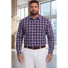 image:imageCOOFANDY Big and Tall Mens Dress Shirts Long Sleeve Plaid Button Down Shirt Bussiness Casual ShirtsNavy White Red Plaid