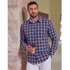 image:imageCOOFANDY Big and Tall Mens Dress Shirts Long Sleeve Plaid Button Down Shirt Bussiness Casual ShirtsNavy White Red Plaid