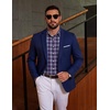 image:imageCOOFANDY Big and Tall Mens Dress Shirts Long Sleeve Plaid Button Down Shirt Bussiness Casual ShirtsNavy White Red Plaid