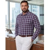image:imageCOOFANDY Big and Tall Mens Dress Shirts Long Sleeve Plaid Button Down Shirt Bussiness Casual ShirtsNavy White Red Plaid