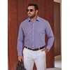 image:imageCOOFANDY Big and Tall Mens Dress Shirts Long Sleeve Plaid Button Down Shirt Bussiness Casual ShirtsRed Blue White Plaid