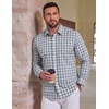 image:imageCOOFANDY Big and Tall Mens Dress Shirts Long Sleeve Plaid Button Down Shirt Bussiness Casual ShirtsWhite Navy Grey Green Plaid