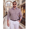 image:imageCOOFANDY Big and Tall Mens Dress Shirts Long Sleeve Plaid Button Down Shirt Bussiness Casual ShirtsWhite Navy Orange Plaid