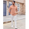 image:imageCOOFANDY Mens Button Down Shirt Casual Untucked Shirts Long Sleeve Dress Shirt with PocketPink