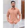 image:imageCOOFANDY Mens Button Down Shirt Casual Untucked Shirts Long Sleeve Dress Shirt with PocketPink