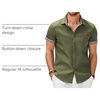 image:imageCOOFANDY Mens Button Down Shirts Cotton Denim Short Sleeve Casual ShirtsArmy Green