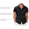 image:imageCOOFANDY Mens Button Down Shirts Cotton Denim Short Sleeve Casual ShirtsBlack