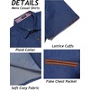 image:imageCOOFANDY Mens Button Down Shirts Cotton Denim Short Sleeve Casual ShirtsDark Blue