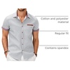 image:imageCOOFANDY Mens Button Down Shirts Cotton Denim Short Sleeve Casual ShirtsWhite