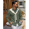 image:imageCOOFANDY Mens Casual Button Down Denim Shirts Long Sleeve Untucked Stretch Dress ShirtArmy Green