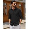 image:imageCOOFANDY Mens Casual Button Down Denim Shirts Long Sleeve Untucked Stretch Dress ShirtBlack