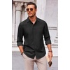 image:imageCOOFANDY Mens Casual Button Down Denim Shirts Long Sleeve Untucked Stretch Dress ShirtBlack