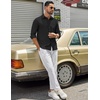 image:imageCOOFANDY Mens Casual Button Down Denim Shirts Long Sleeve Untucked Stretch Dress ShirtBlack