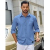 image:imageCOOFANDY Mens Casual Button Down Denim Shirts Long Sleeve Untucked Stretch Dress ShirtBlue