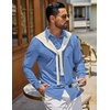 image:imageCOOFANDY Mens Casual Button Down Denim Shirts Long Sleeve Untucked Stretch Dress ShirtBlue