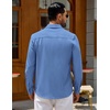 image:imageCOOFANDY Mens Casual Button Down Denim Shirts Long Sleeve Untucked Stretch Dress ShirtBlue