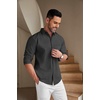 image:imageCOOFANDY Mens Casual Button Down Denim Shirts Long Sleeve Untucked Stretch Dress ShirtDark Grey