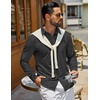 image:imageCOOFANDY Mens Casual Button Down Denim Shirts Long Sleeve Untucked Stretch Dress ShirtDark Grey