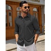 image:imageCOOFANDY Mens Casual Button Down Denim Shirts Long Sleeve Untucked Stretch Dress ShirtDark Grey