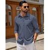 image:imageCOOFANDY Mens Casual Button Down Denim Shirts Long Sleeve Untucked Stretch Dress ShirtDusty Blue