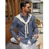 image:imageCOOFANDY Mens Casual Button Down Denim Shirts Long Sleeve Untucked Stretch Dress ShirtDusty Blue