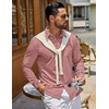 image:imageCOOFANDY Mens Casual Button Down Denim Shirts Long Sleeve Untucked Stretch Dress ShirtDusty Pink