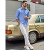image:imageCOOFANDY Mens Casual Button Down Denim Shirts Long Sleeve Untucked Stretch Dress ShirtLight Blue