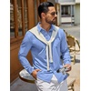 image:imageCOOFANDY Mens Casual Button Down Denim Shirts Long Sleeve Untucked Stretch Dress ShirtLight Blue