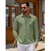 image:imageCOOFANDY Mens Casual Button Down Denim Shirts Long Sleeve Untucked Stretch Dress ShirtLight Green
