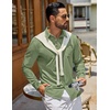 image:imageCOOFANDY Mens Casual Button Down Denim Shirts Long Sleeve Untucked Stretch Dress ShirtLight Green