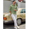 image:imageCOOFANDY Mens Casual Button Down Denim Shirts Long Sleeve Untucked Stretch Dress ShirtLight Green