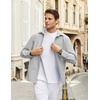 image:imageCOOFANDY Mens Casual Button Down Denim Shirts Long Sleeve Untucked Stretch Dress ShirtLight Grey