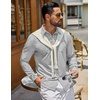 image:imageCOOFANDY Mens Casual Button Down Denim Shirts Long Sleeve Untucked Stretch Dress ShirtLight Grey