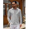 image:imageCOOFANDY Mens Casual Button Down Denim Shirts Long Sleeve Untucked Stretch Dress ShirtLight Grey