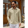 image:imageCOOFANDY Mens Casual Button Down Denim Shirts Long Sleeve Untucked Stretch Dress ShirtLight Khaki