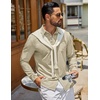 image:imageCOOFANDY Mens Casual Button Down Denim Shirts Long Sleeve Untucked Stretch Dress ShirtLight Khaki