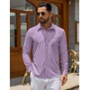 image:imageCOOFANDY Mens Casual Button Down Denim Shirts Long Sleeve Untucked Stretch Dress ShirtLight Purple