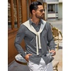 image:imageCOOFANDY Mens Casual Button Down Denim Shirts Long Sleeve Untucked Stretch Dress ShirtMedium Grey