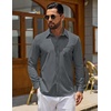 image:imageCOOFANDY Mens Casual Button Down Denim Shirts Long Sleeve Untucked Stretch Dress ShirtMedium Grey