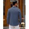 image:imageCOOFANDY Mens Casual Button Down Denim Shirts Long Sleeve Untucked Stretch Dress ShirtNavy Blue