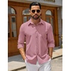 image:imageCOOFANDY Mens Casual Button Down Denim Shirts Long Sleeve Untucked Stretch Dress ShirtPurple Red