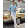 image:imageCOOFANDY Mens Casual Button Down Denim Shirts Long Sleeve Untucked Stretch Dress ShirtSky Blue