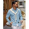 image:imageCOOFANDY Mens Casual Button Down Denim Shirts Long Sleeve Untucked Stretch Dress ShirtSky Blue