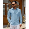 image:imageCOOFANDY Mens Casual Button Down Denim Shirts Long Sleeve Untucked Stretch Dress ShirtSky Blue