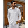 image:imageCOOFANDY Mens Casual Button Down Denim Shirts Long Sleeve Untucked Stretch Dress ShirtWhite