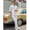 image:imageCOOFANDY Mens Casual Button Down Denim Shirts Long Sleeve Untucked Stretch Dress ShirtWhite