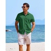 image:imageCOOFANDY Mens Casual Button Down Shirts Short Sleeve Textured Summer Beach ShirtsGreen