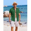 image:imageCOOFANDY Mens Casual Button Down Shirts Short Sleeve Textured Summer Beach ShirtsGreen